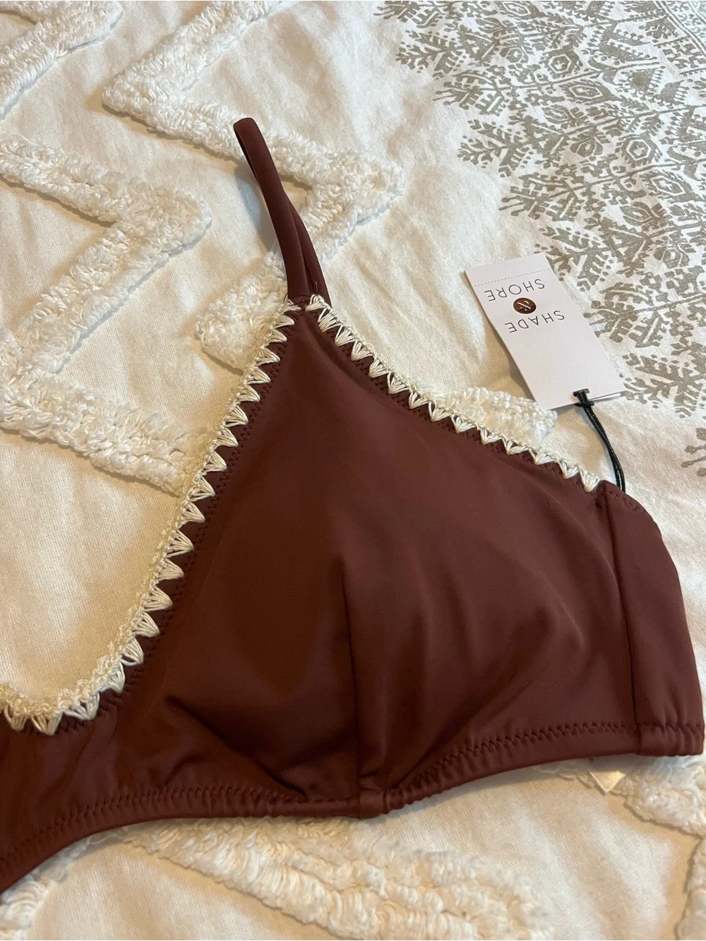 Shade & Shore Boho Bikini Top Size L NWT